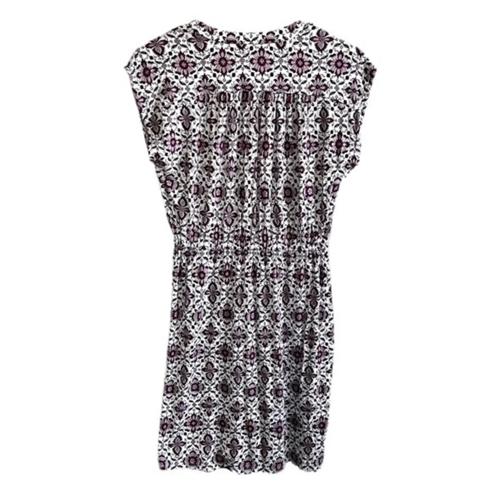 Loft Purple and White Floral Tie Waist Dress Size XS - Picture 2 of 9
